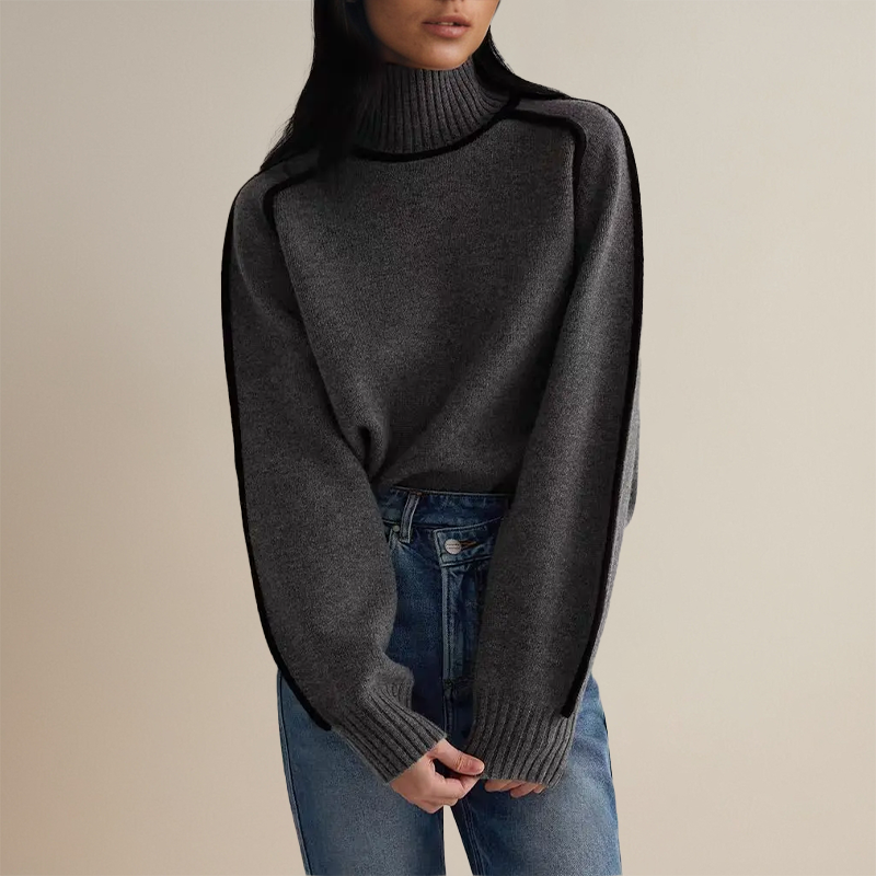 Liza | Damen Lässiger Winter Pullover | Rollkragen