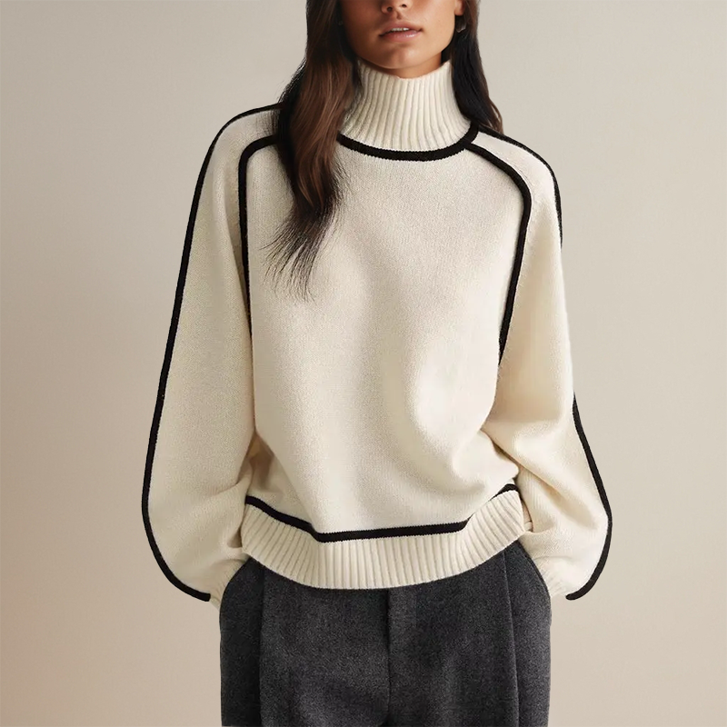 Liza | Damen Lässiger Winter Pullover | Rollkragen