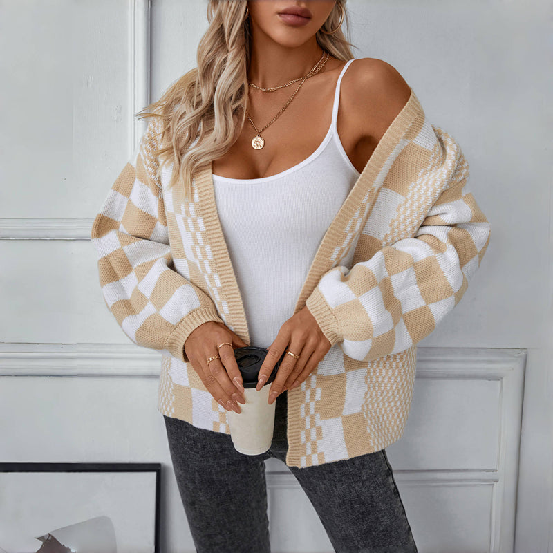 Damen Übergroßer Schick Lässige Strickjacke