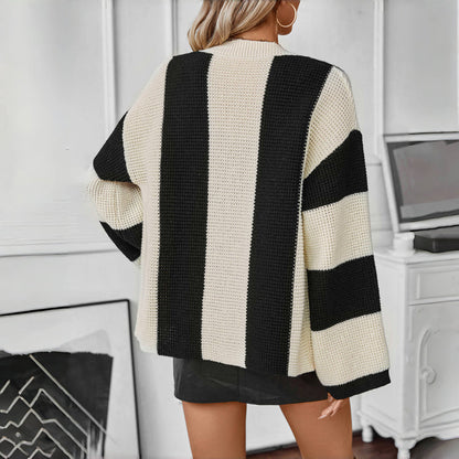 Damen Elegante Knopf Daunen Lässige Lose Strickjacke