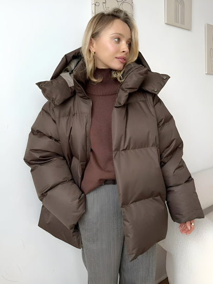 Leana | Damen Bequeme Gesteppt Kapuzen Jacke | Zipper