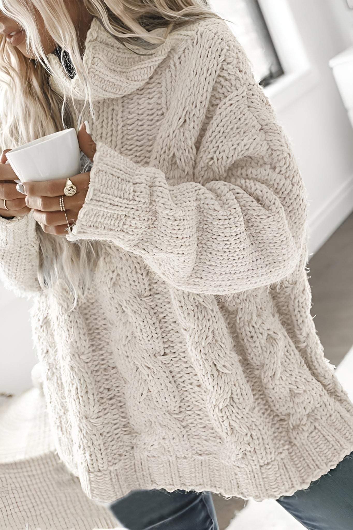 Kassey | Damen Warmer Rollkragen Pullover | Oversize