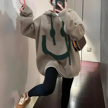 Damen Übergroßer Kapuzen Pullover