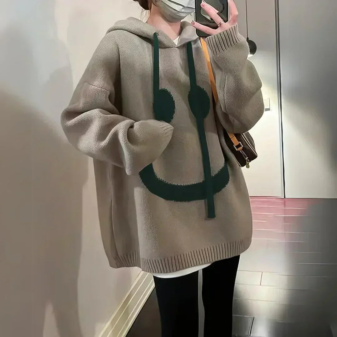 Damen Übergroßer Kapuzen Pullover