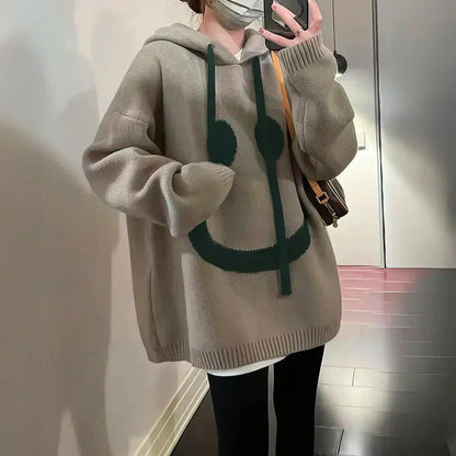 Damen Übergroßer Kapuzen Pullover