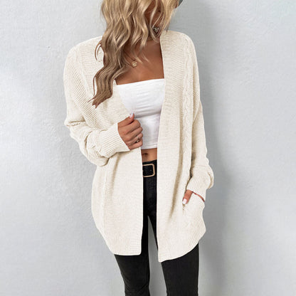 Damen Bequeme Lässige Strickjacke