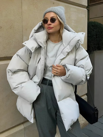 Leana | Damen Bequeme Gesteppt Kapuzen Jacke | Zipper