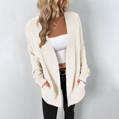 Damen Bequeme Lässige Strickjacke