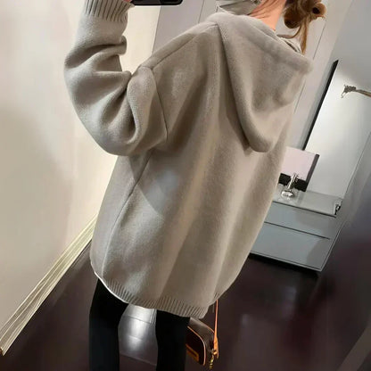 Damen Übergroßer Kapuzen Pullover