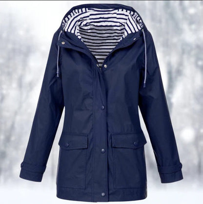 Joy | Damen Klassische Regen Wetterfeste Jacke | Mit Kapuze
