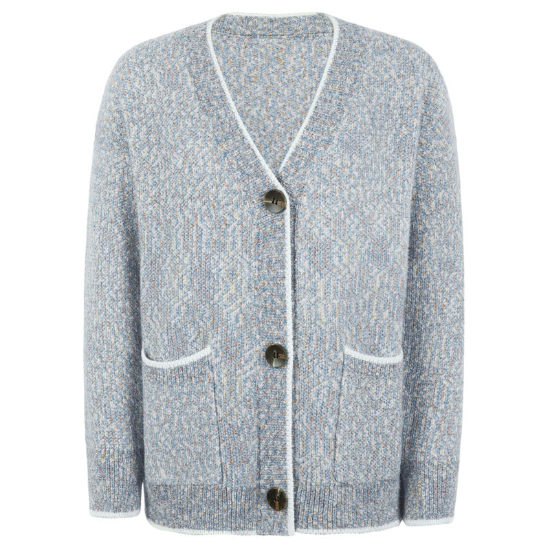 Damen Zwei Seiten Taschen Lässige Strickjacke
