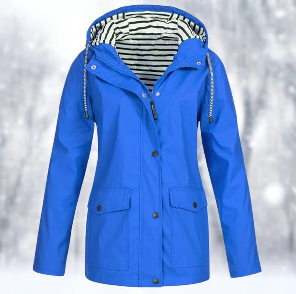 Joy | Damen Klassische Regen Wetterfeste Jacke | Mit Kapuze