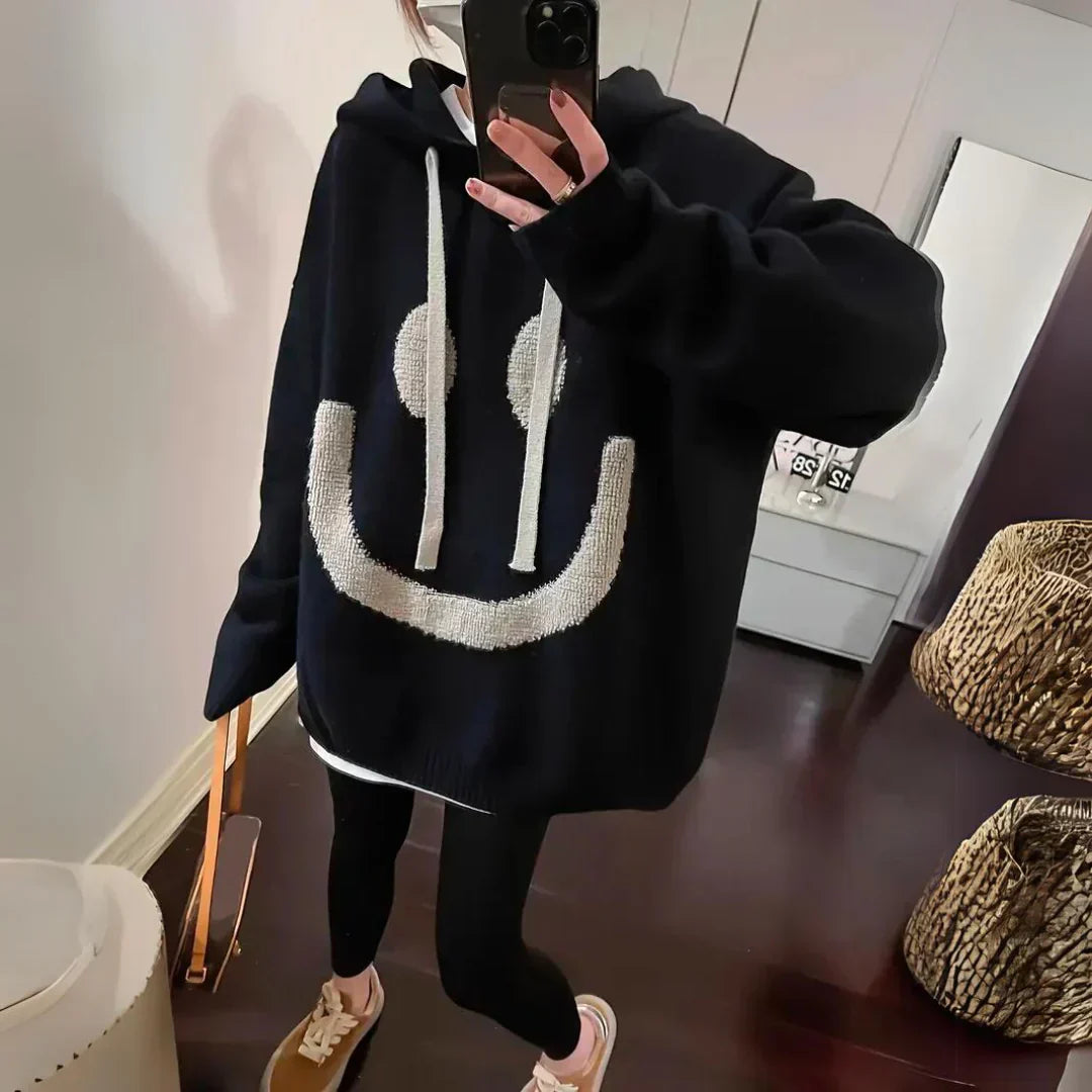 Damen Übergroßer Kapuzen Pullover