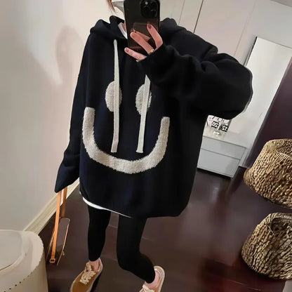 Damen Übergroßer Kapuzen Pullover