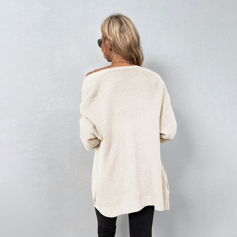 Damen Bequeme Lässige Strickjacke