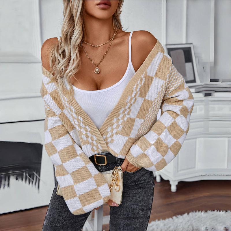 Damen Übergroßer Schick Lässige Strickjacke