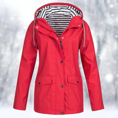 Joy | Damen Klassische Regen Wetterfeste Jacke | Mit Kapuze