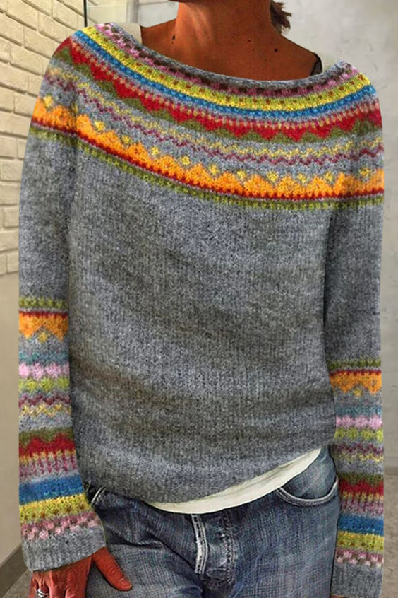 Aria | Damen Winter Lässige Strickt Pullover | Warme