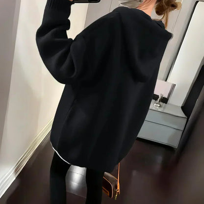 Damen Übergroßer Kapuzen Pullover