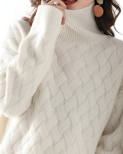 Melanie | Damen Lässiger Oversize Rollkragen Pullover | Strick