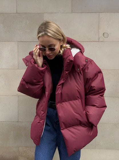 Leana | Damen Bequeme Gesteppt Kapuzen Jacke | Zipper