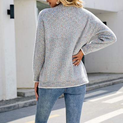 Damen Zwei Seiten Taschen Lässige Strickjacke