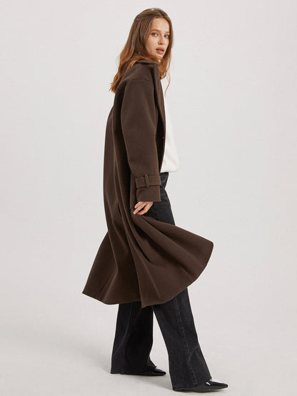 Amira | Damen Klassischer Winter Trench Mantel | Lang