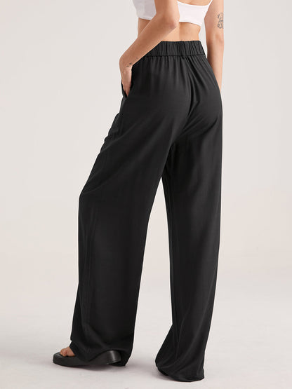 Luna | Damen Übergroße Hohe Taille Hose |  Plissee Front