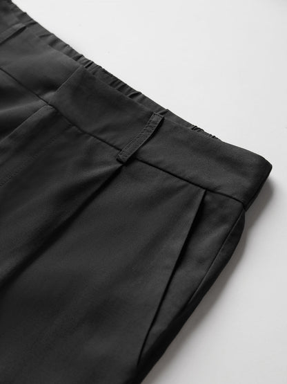 Luna | Damen Übergroße Hohe Taille Hose |  Plissee Front