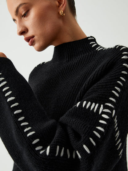 Harper | Damen Stilvoll Lose Mockhals Pullover | Warme