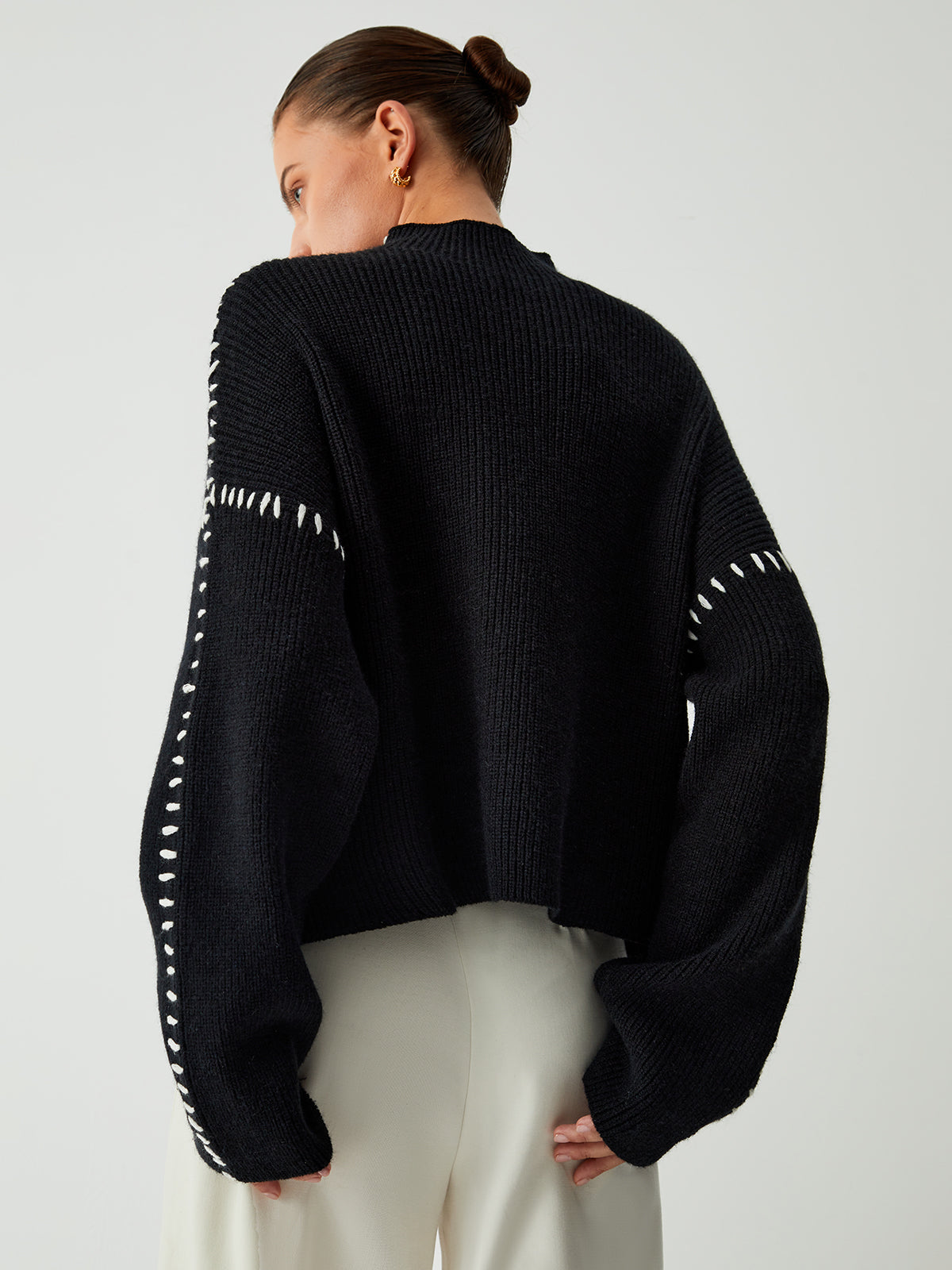 Harper | Damen Stilvoll Lose Mockhals Pullover | Warme