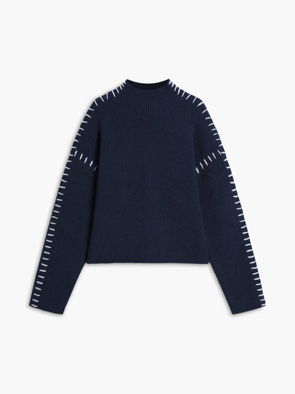 Harper | Damen Stilvoll Lose Mockhals Pullover | Warme