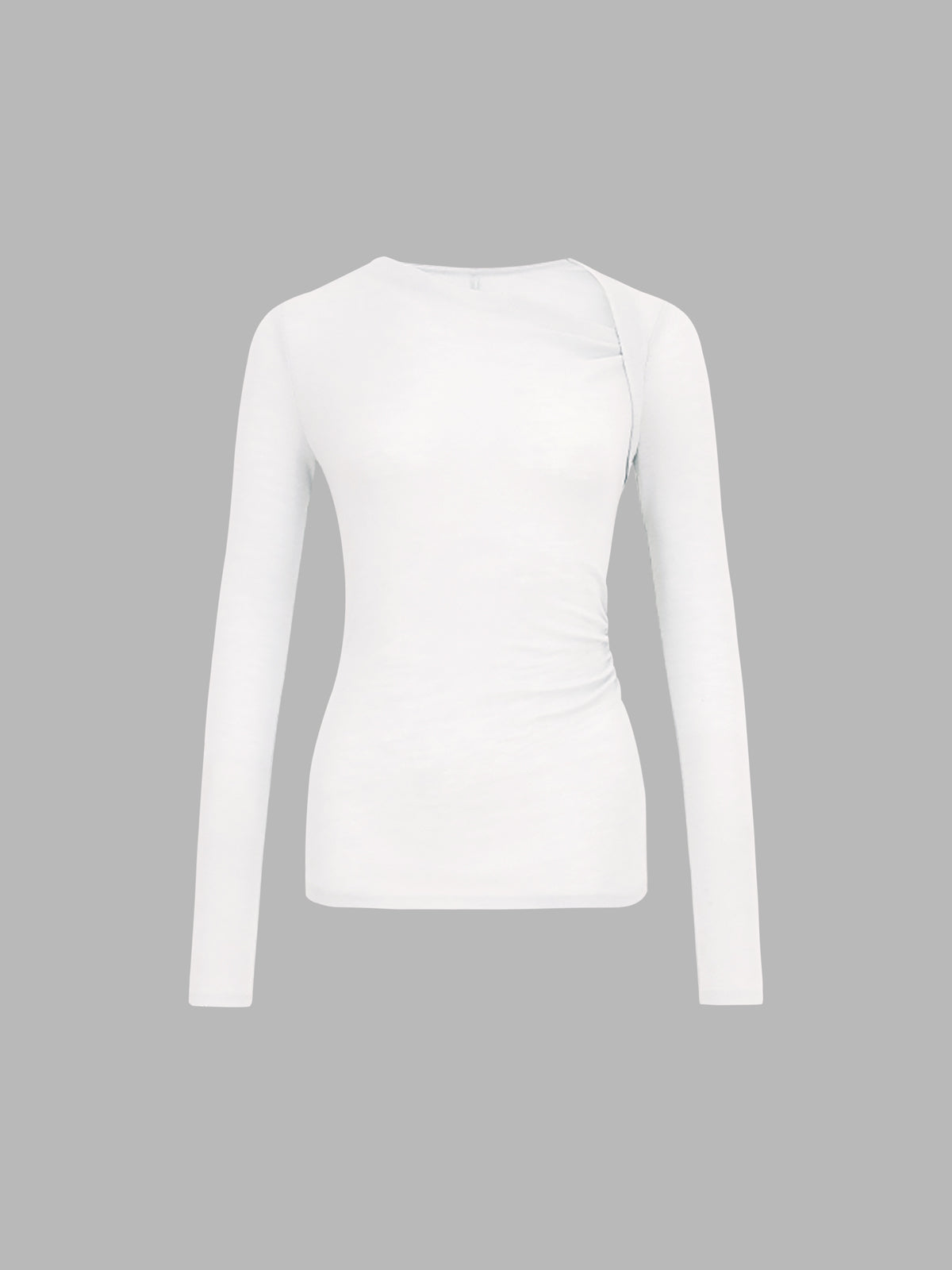 Evelyn | Damen Rippen Strick Asymmetrisches Oberteil  | Langarm