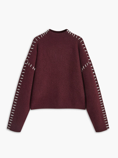 Harper | Damen Stilvoll Lose Mockhals Pullover | Warme