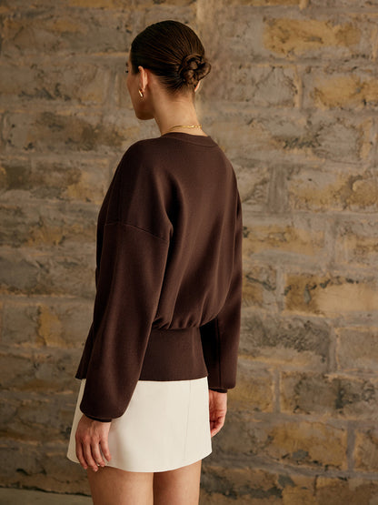 Eleanor | Damen Stylish Knopf Strickjacke | Elegante