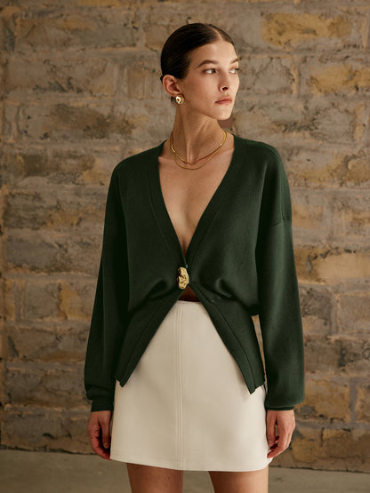 Eleanor | Damen Stylish Knopf Strickjacke | Elegante