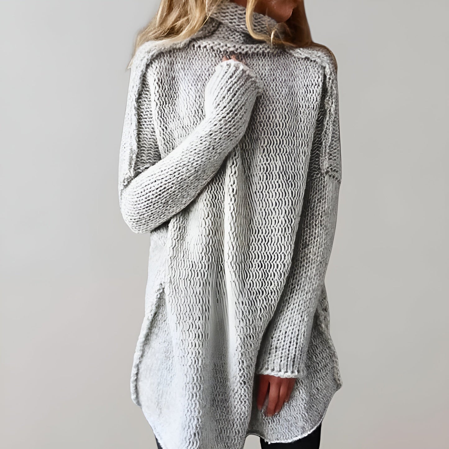 Clara | Damen Lässiger Weicher Strick Pullover | Rollkragen