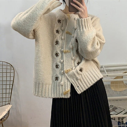 Damen Winter Warme Weich Strickjacke