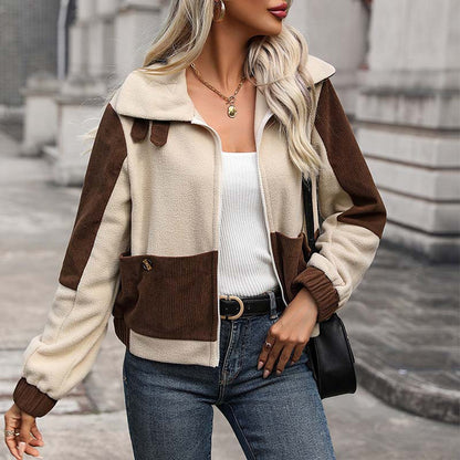 Damen Lässiger Warme Kragen Jacke