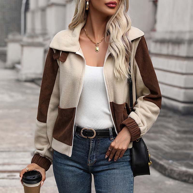 Damen Lässiger Warme Kragen Jacke