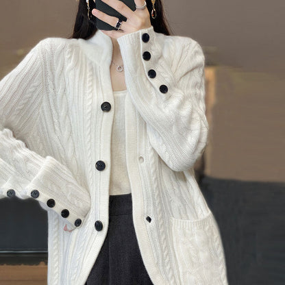 Damen Schicke Elegante Warme Strickjacke