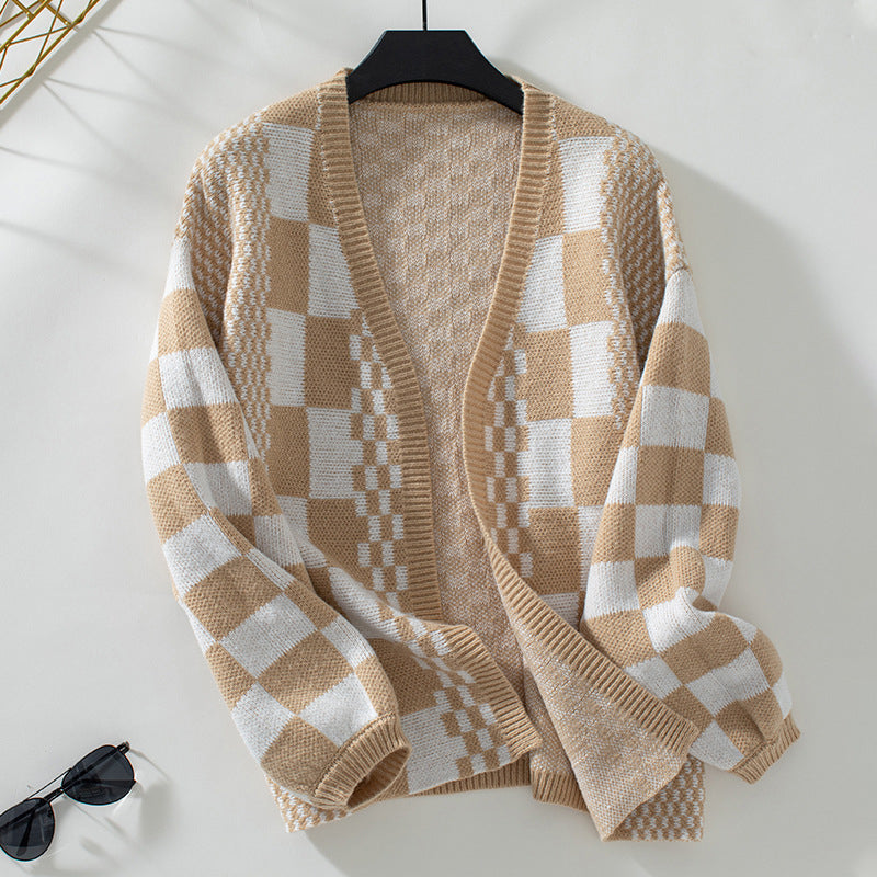 Damen Übergroßer Schick Lässige Strickjacke