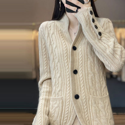 Damen Schicke Elegante Warme Strickjacke