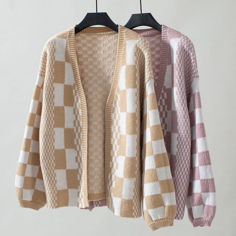 Damen Übergroßer Schick Lässige Strickjacke