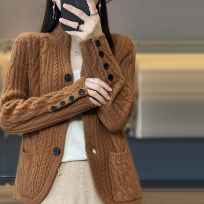 Damen Schicke Elegante Warme Strickjacke
