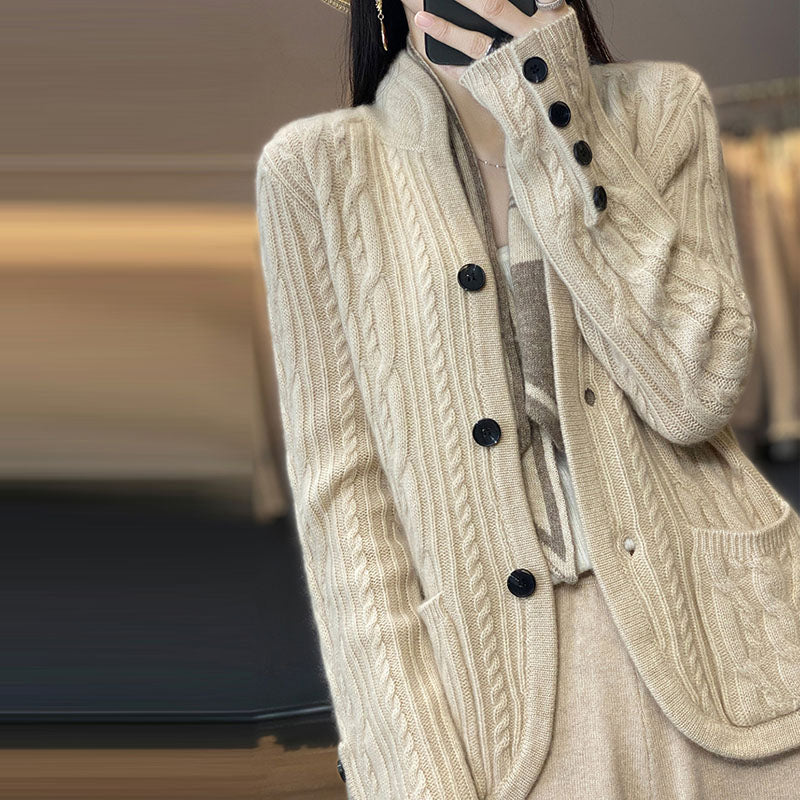 Damen Schicke Elegante Warme Strickjacke