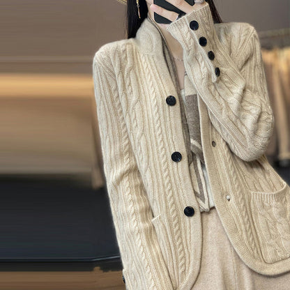 Damen Schicke Elegante Warme Strickjacke
