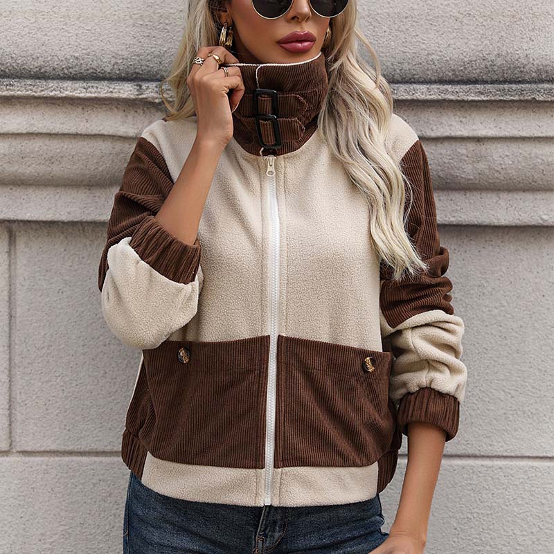 Damen Lässiger Warme Kragen Jacke