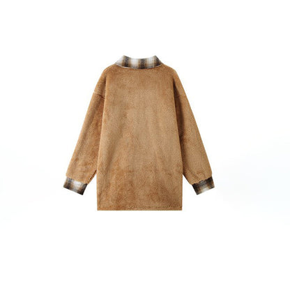 Damen Winter Karierter Lässiger Mantel