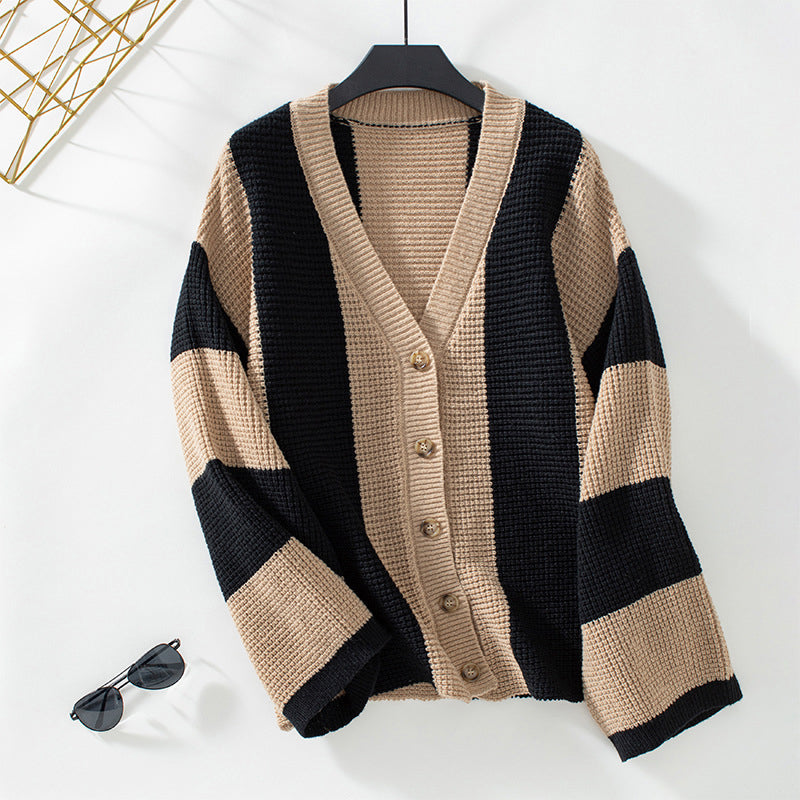 Damen Elegante Knopf Daunen Lässige Lose Strickjacke